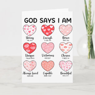 Carte Dieu dit que je suis chrétienne foi coeur Saint-Va