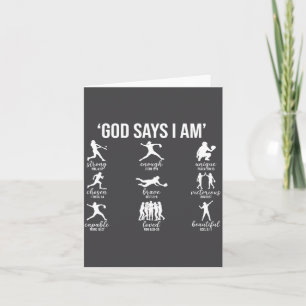 Carte Dieu dit que je suis un verset biblique religieux 