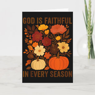 Carte Dieu Est Fidèle En Toute Saison, Floral Automne