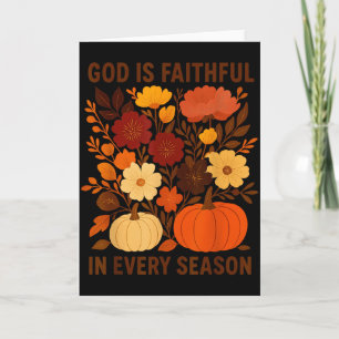 Carte Dieu Est Fidèle En Toute Saison, Floral Automne Au
