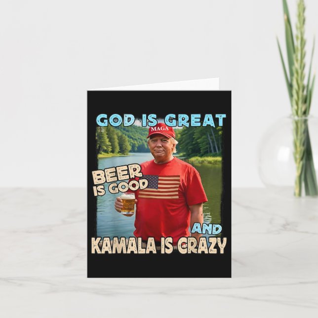 Carte Dieu est grand, la bière est bonne et Kamala est f (Devant)