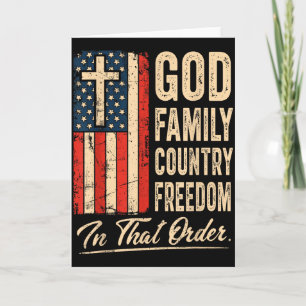 Carte Dieu Famille Pays Liberté Dans Cet Ordre Drapeau U