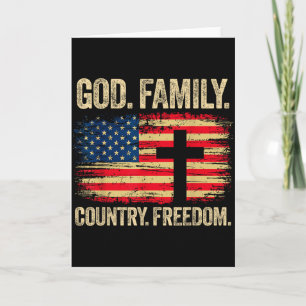 Carte Dieu Famille Pays Liberté Drapeau États-Unis Croix