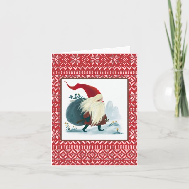 Carte Dieu juil, Noël scandinave (Devant)