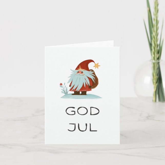 Carte Dieu juil, Noël scandinave (Devant)
