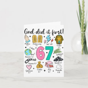 Carte Dieu l'a fait en premier 67 Six Sept Mème Jésus-Ch