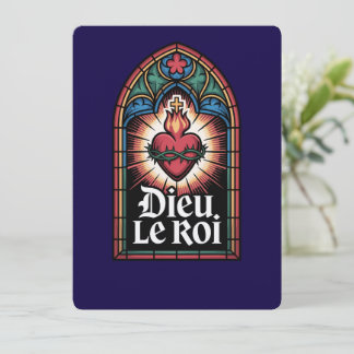 Carte Dieu Le Roi Monarchiste Catholique Sacré-Cœur