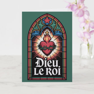 Carte Dieu Le Roi Monarchiste Catholique Sacré-Cœur