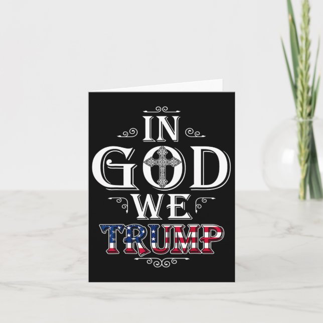 Carte Dieu nous Trump Drapeau américain 2024 Christie pa (Devant)