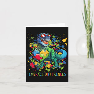 Carte Différences d'acceptation Autisme Dinosaur T-rex P