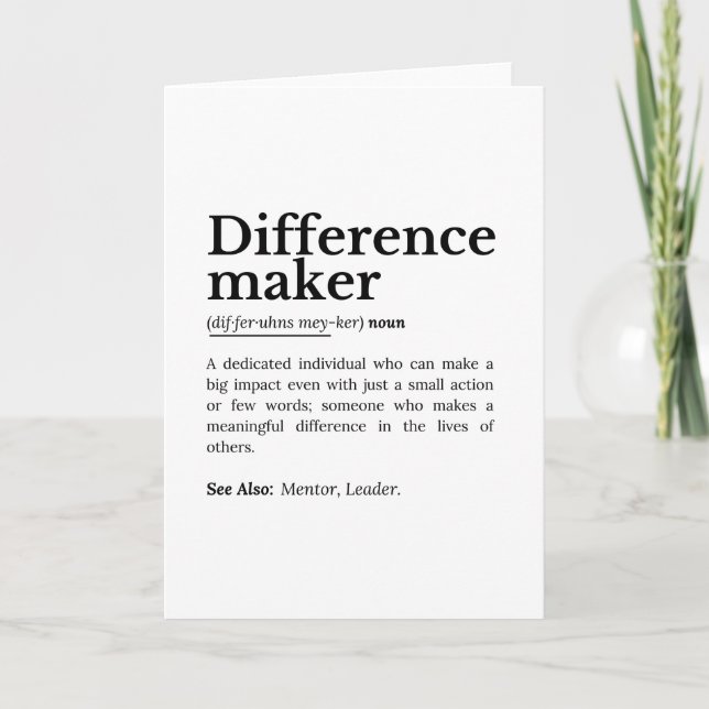 Carte Différenciateur - Citation Inspirationnelle (Devant)