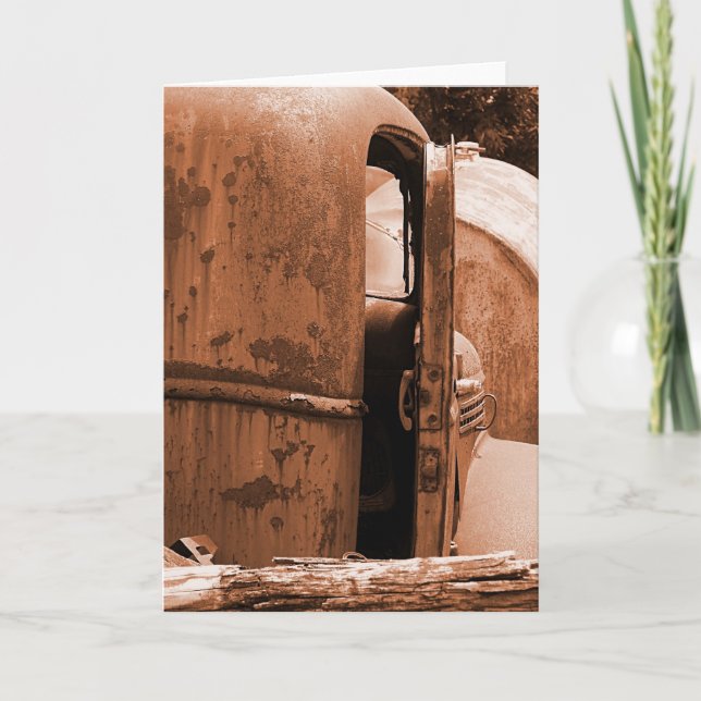 Carte Différentes vues de Vieux Camion à Sepia (Devant)