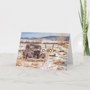 Carte Dilapidated, Rusty Antique Auto à Snow