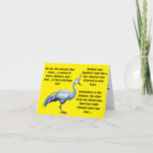 Carte Dilemme Casquette d'anniversaire de la Grue Bleue