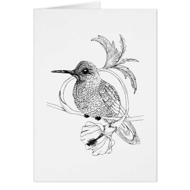 Carte d'illustration Colibri Bird (Devant)