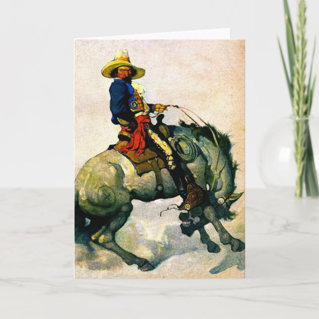 Carte d'illustration Cowboy des années 1920 (Devant)