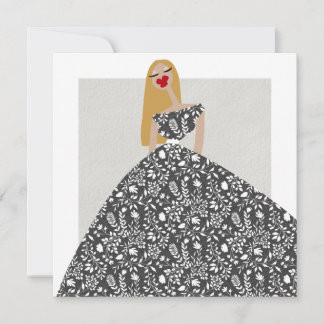 Carte d'illustration de la robe florale blanche