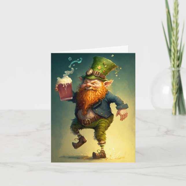 Carte d'illustration Drunk Leprechaun Clurichaun (Devant)