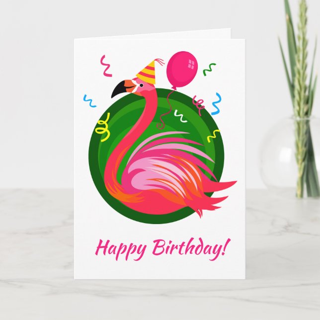 Carte d'illustration Flamant rose Party (Devant)