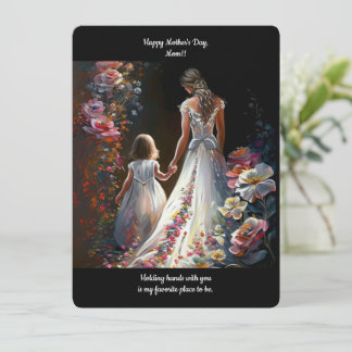 Carte d'illustration personnalisée Floral Maman Fi