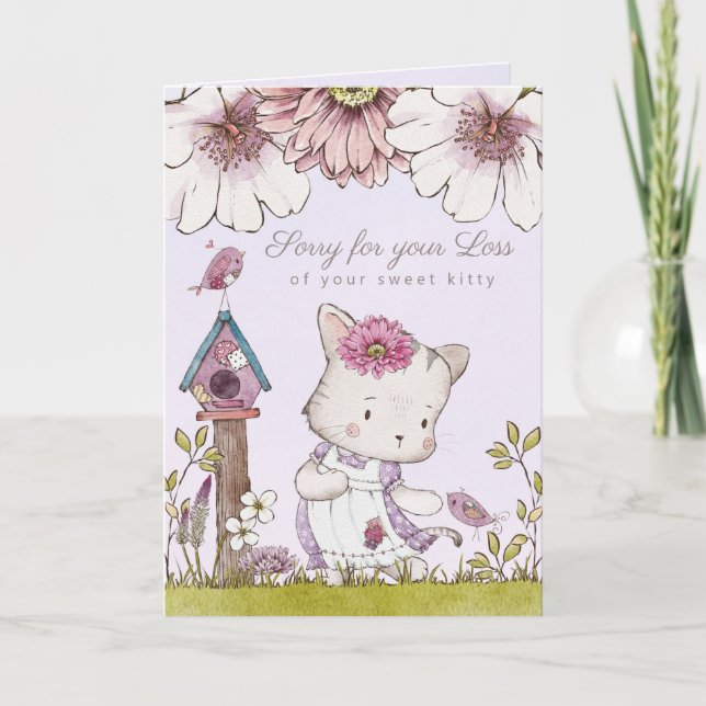 Carte d'illustration Sympathy Loss of Cat Watercol (Devant)