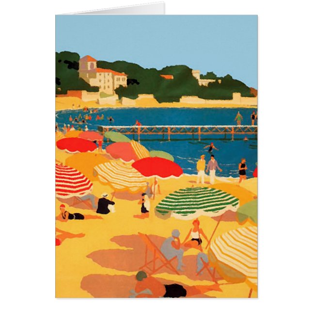 Carte d'illustration vintage Riviera Beach (Devant)