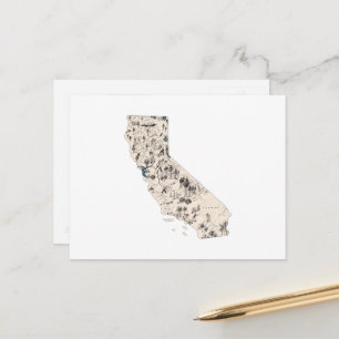 Carte d'image Vintage Californie Antique State Cha