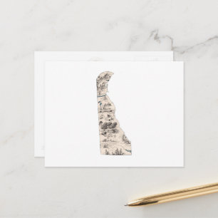 Carte d'image Vintage Delaware Antique State Chart