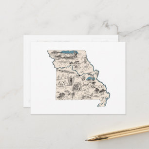 Carte d'image Vintage Missouri Antique State Chart