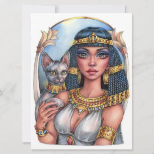Carte d'Imaginaire Cleo Goddess Sphynx Cat Queen
