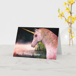 Carte D'Imaginaire D'Anniversaire Unicorn Et Mist