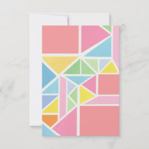 Carte d'impression géométrique Spring Pastels