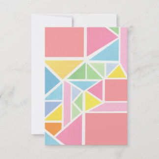 Carte d'impression géométrique Spring Pastels