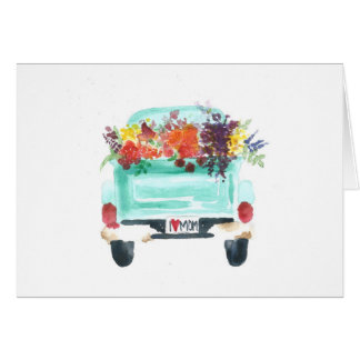 Carte d'impression "I Love Mom" - Camion à fleurs