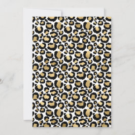 Carte d'impression léopard/guépard en or, blanc et