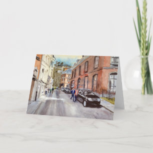 Carte Dinant Belgique Street Scene aquarelle