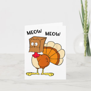 Carte Dinde Amusante Meow Meow Bonjour Saison Automne Ho
