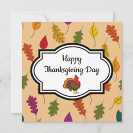 Carte Dinde de dessin animé mignon