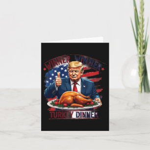 Carte Dinde de remerciement drôle de Trump Winner Winner