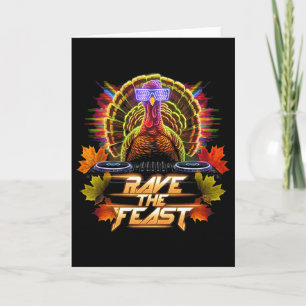 Carte Dinde de Thanksgiving Dj Pilgrim Rave The Feast
