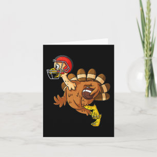 Carte Dinde de Thanksgiving Garçon de football qui court