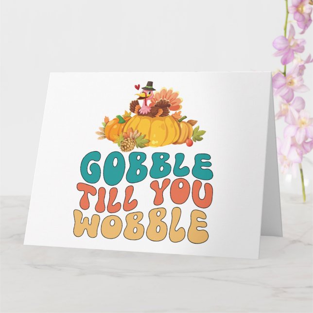 Carte Dinde de Thanksgiving Glouglouter jusqu'à ce que v (Orchidée)