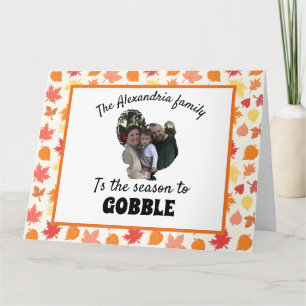 Carte Dinde de Thanksgiving personnalisée photo saison p