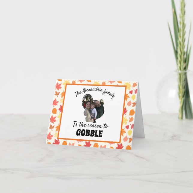 Carte Dinde de thanksgiving personnalisée photo saison p (Devant)