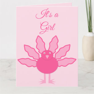 Carte Dinde de Thanksgiving Pretty Pink Baby Girl person