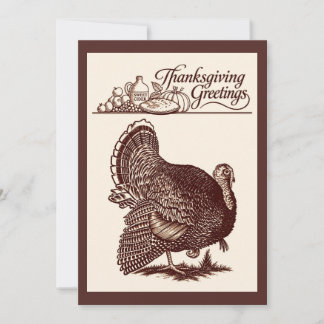 Carte Dinde de Thanksgiving vintage récolte