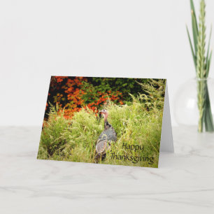 Carte Dindon sauvage Feuilles d'automne Joyeux Thanksgiv