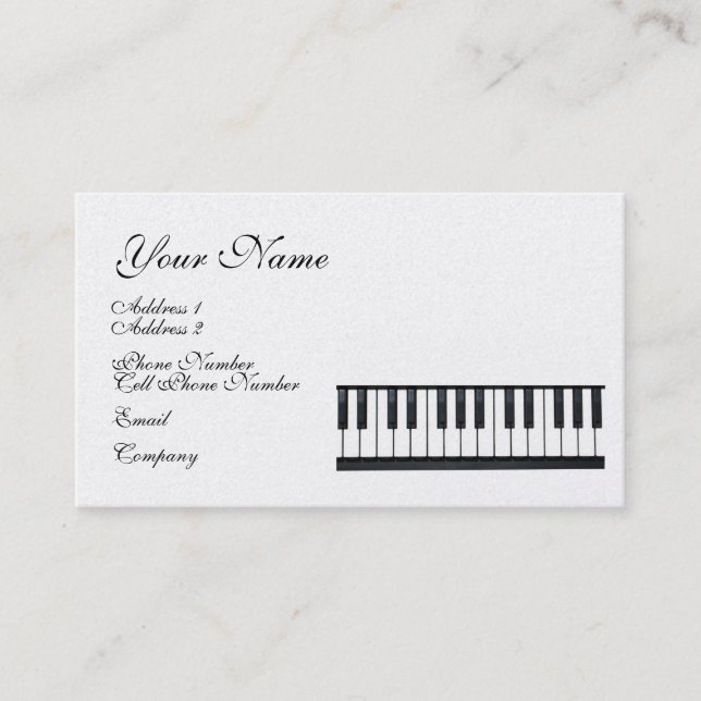 Carte d'industrie musicale - clavier - piano (Devant)