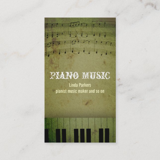 carte d'industrie musicale de piano (Devant)