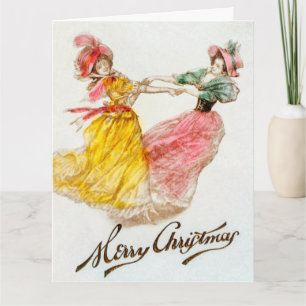 Carte Dîner de Noël avec les femmes Danser Vacances